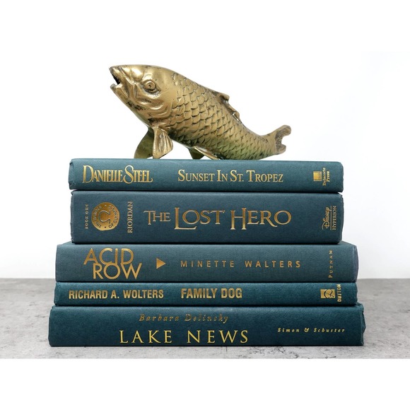 Vintage Other - Book decor, teal blue-green decorative books for home decor, staging and props
